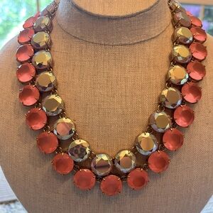 Double strand coral and mirrored J Crew necklace. Fun for the summer.